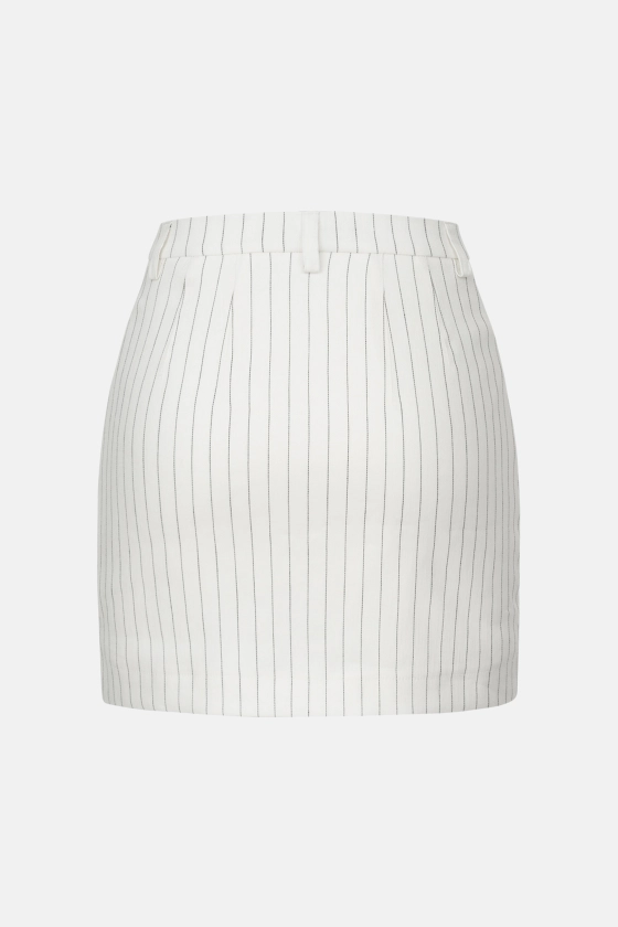 High-waisted mini linen skirt  - photo 2