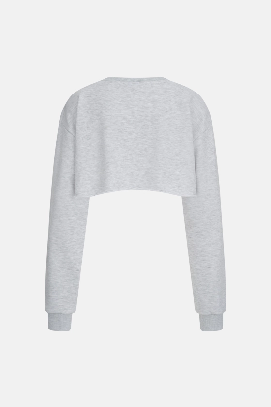 Cropped sweatshirt with accent shoulders - photo 2