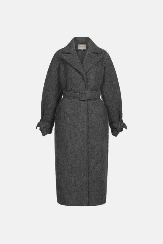 Maxi alpaca coat with lowered sleeves - photo 1