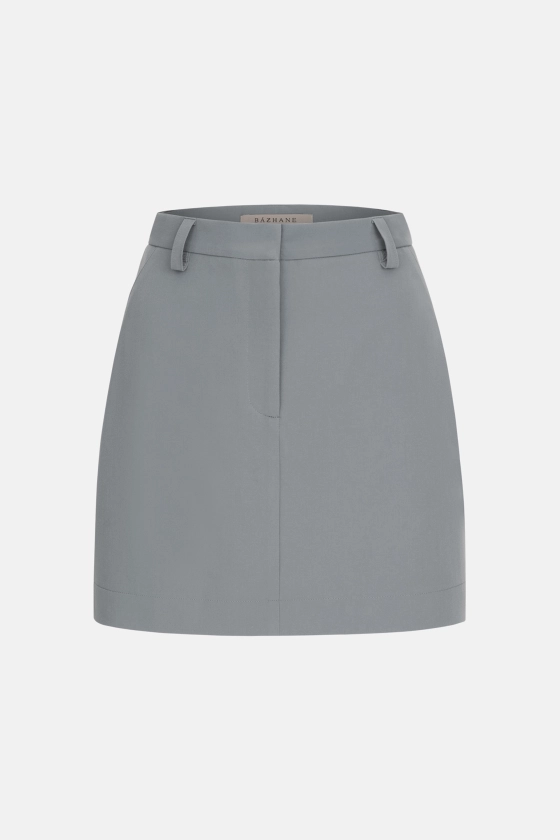 High-waisted mini cotton skirt - photo 1