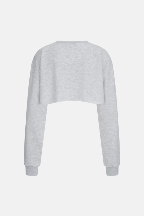 Cropped sweatshirt with accent shoulders Cropped sweatshirt with accent shoulders