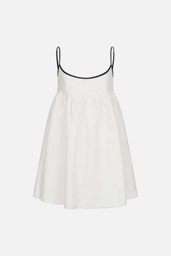Mini A-line dress with black trim - photo 1