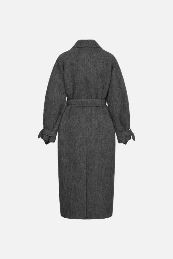 Maxi alpaca coat with lowered sleeves - photo 2
