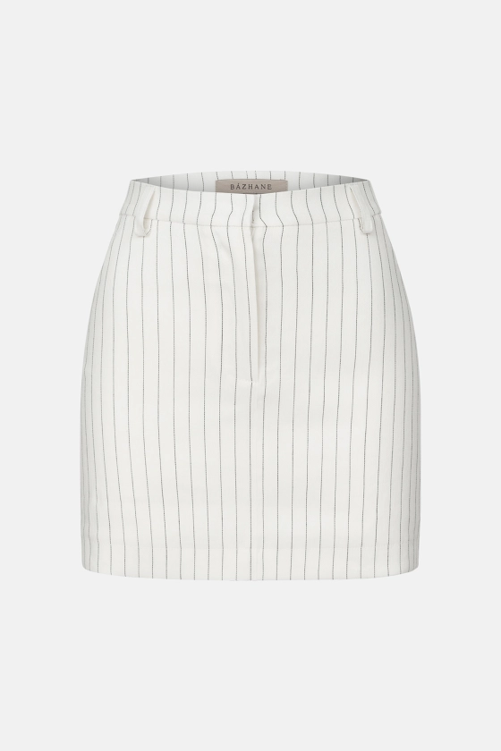High-waisted mini linen skirt  - photo 1