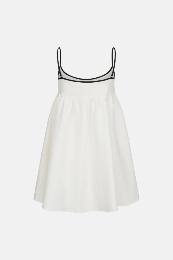 Mini A-line dress with black trim - photo 2