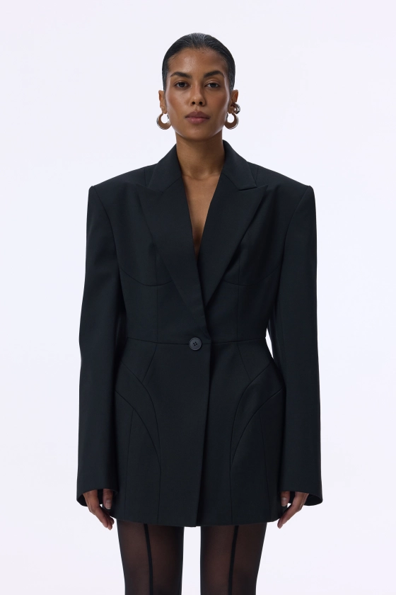 Noir wool blazer - photo 3