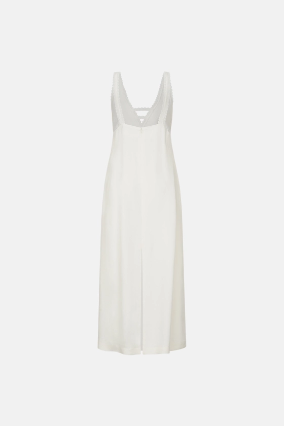 Midi dress with deep neckline and lace - photo 2