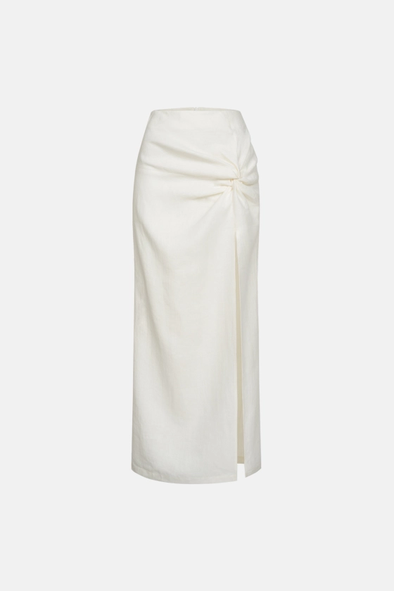 Linen maxi skirt with knot - photo 1