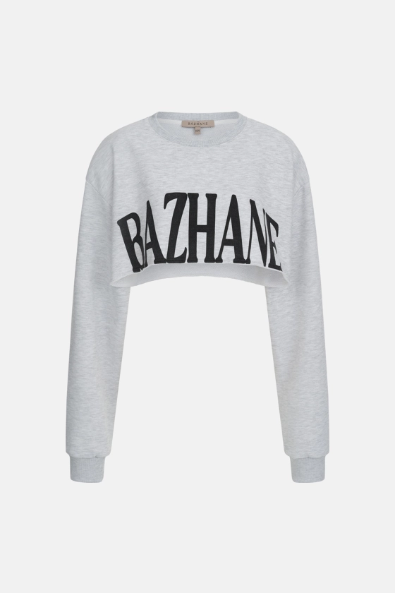 Cropped sweatshirt with accent shoulders - photo 1