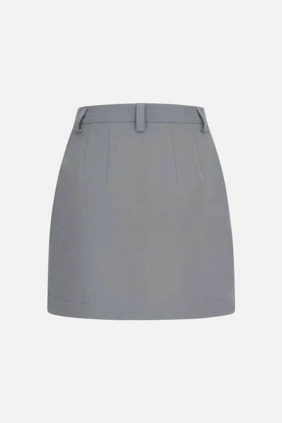 High-waisted mini cotton skirt - photo 2